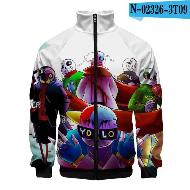 Sang Trọng Phổ Biến Sans Undertale 3D In Hình Dây Kéo Áo Raglan Áo Gió Bé Trai/Bé Gái Thoải Mái Cổ Đứng Áo Áo Khoác — image 39