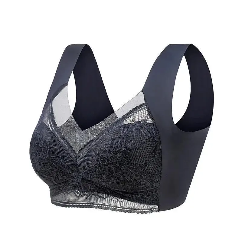 Fall Sweet Seamless Ice Silk Push Up Bra untuk Wanita Bralette Renda Tanpa Wayar Plus Size Brassiere Summer Comfort Underwear Lingerie