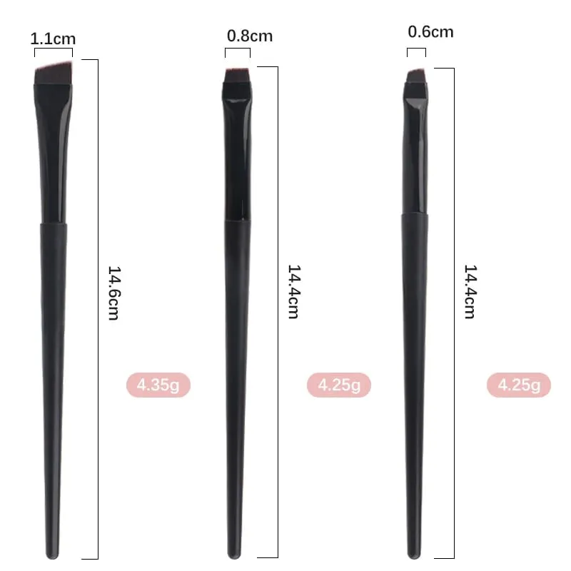 Set di pennelli per trucco eyeliner a lama da 1/3 pezzi Pennelli per sopracciglia piatti ultra sottili ad angolo fine sotto gli occhi Posiziona il pennello per dettagli precisi — image 2