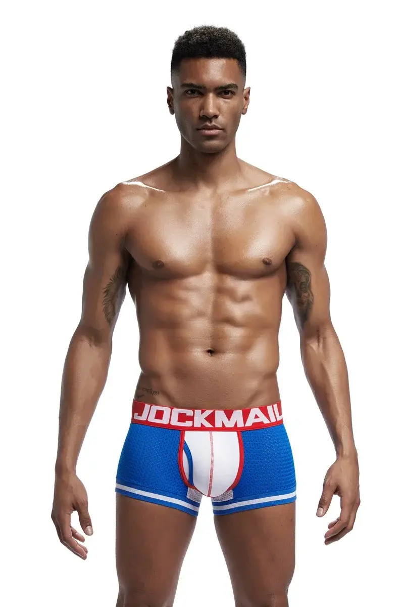 Jockmail الرجال الملاكم شبكة الملابس الداخلية تنفس مريحة لينة مريحة السراويل الرياضية الكبار رجل سراويل الملابس الداخلية — image 7