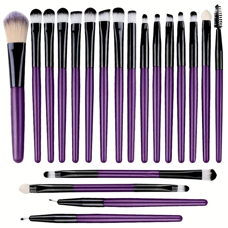 Conjunto de pincéis de maquiagem para os olhos, 20 peças, portátil, macio, ferramentas de beleza, base, sombra, delineador, multifuncional, iniciante
