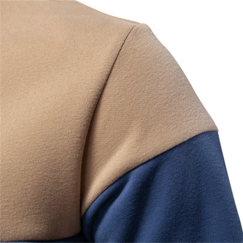 Men's Premium Cotton Sweatshirt Color Block Sweatshirt Long Sleeve Business Casual Social Sweatshirt — image 5