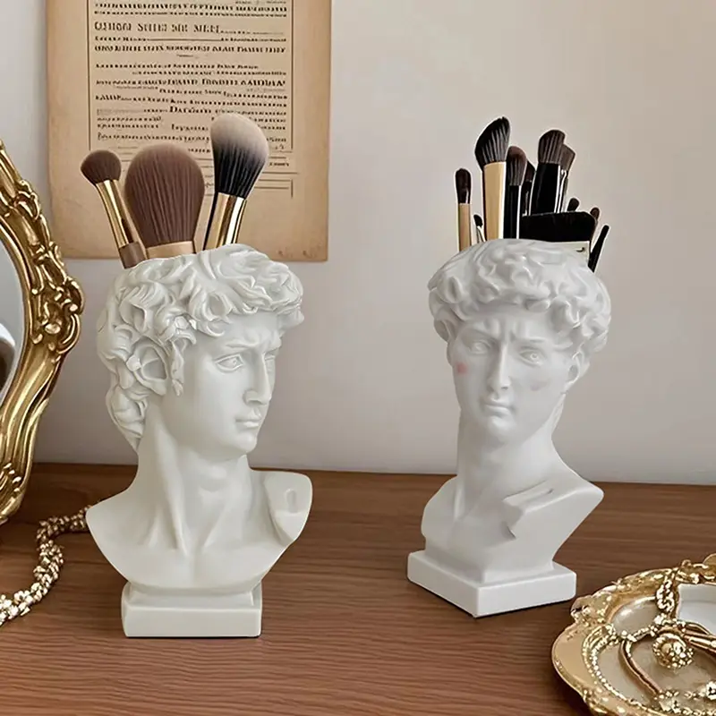Kreativní socha Davida Tvarový štětec Hrnec Stolní ozdoby Úložná krabička Štětce na make-up pro domácnost Organizér