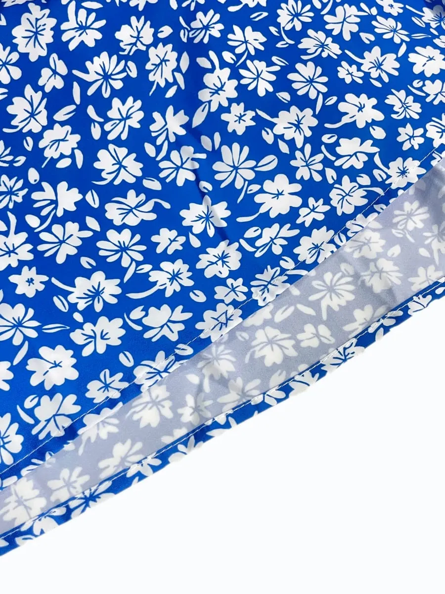 Cami-kjolen med små blomsterprint, et rygløst design og tynde spaghettistropper er velegnet til strandferier og sommer — image 5