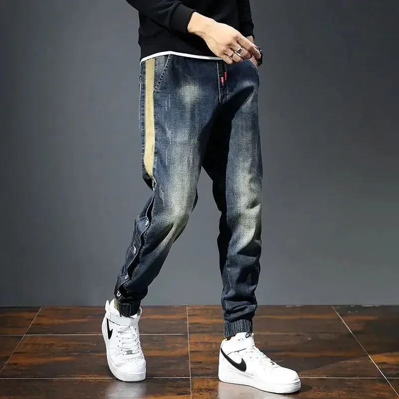Elastische Herren-Cowboy-Hose, Stretch, Y2k-Vintage-Designer-Hose, 90er-Jahre-Streetwear, gestapelt, weites Bein, weiches Denim, Original-Jeans für Herren — image 4