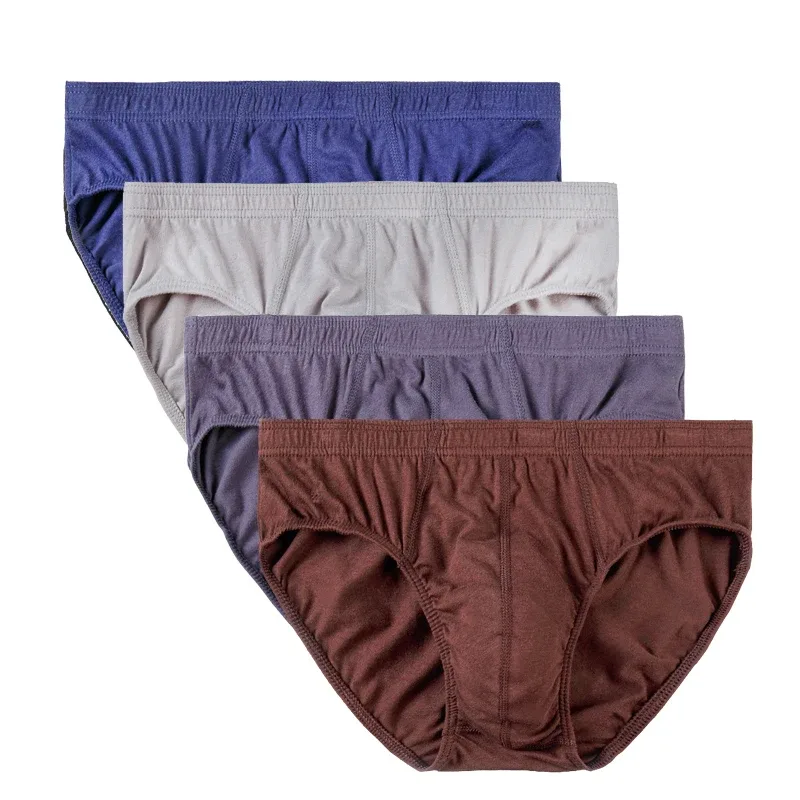 4 Pcs/Lot Men's 100% Cotton Breathable Briefs Comfortable Male Underwear Lingerie Panties Underpants Plue Size Xl -5Xl — image 8