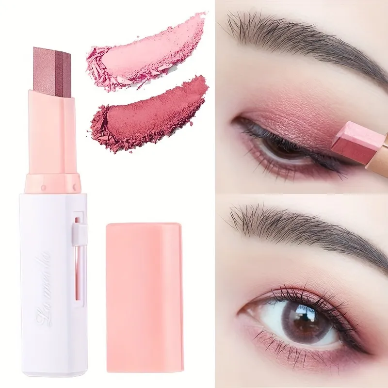 2 in 1 Pearly Highlighter Eyeshadow Stick Makeup Vattenfast Långvarig Glitter Ögonskugga Eyeliner Stick Eyes Makeup Kosmetika