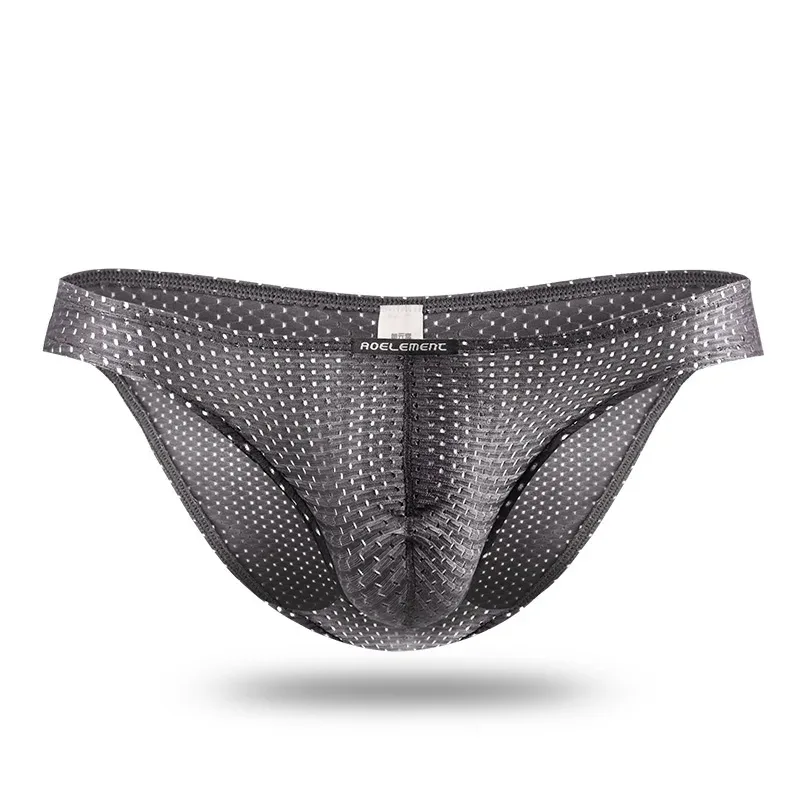 2PCS Slip stretti trasparenti in seta di ghiaccio, slip piccoli da uomo, occhi a rete, pantaloni giovanili traspiranti — image 31