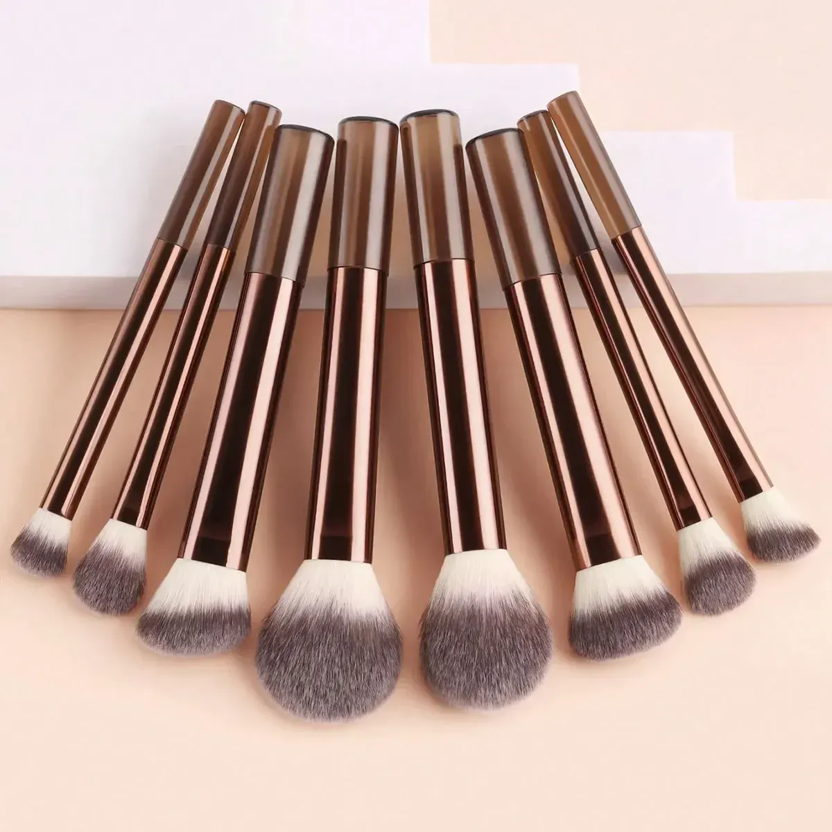 8-teiliges multifunktionales Make-up-Pinsel-Set mit langem Griff, Kunsthaar, für Puder, Rouge, Foundation, Kontur, Gesicht, Kosmetik, Make-up-Werkzeug — image 4