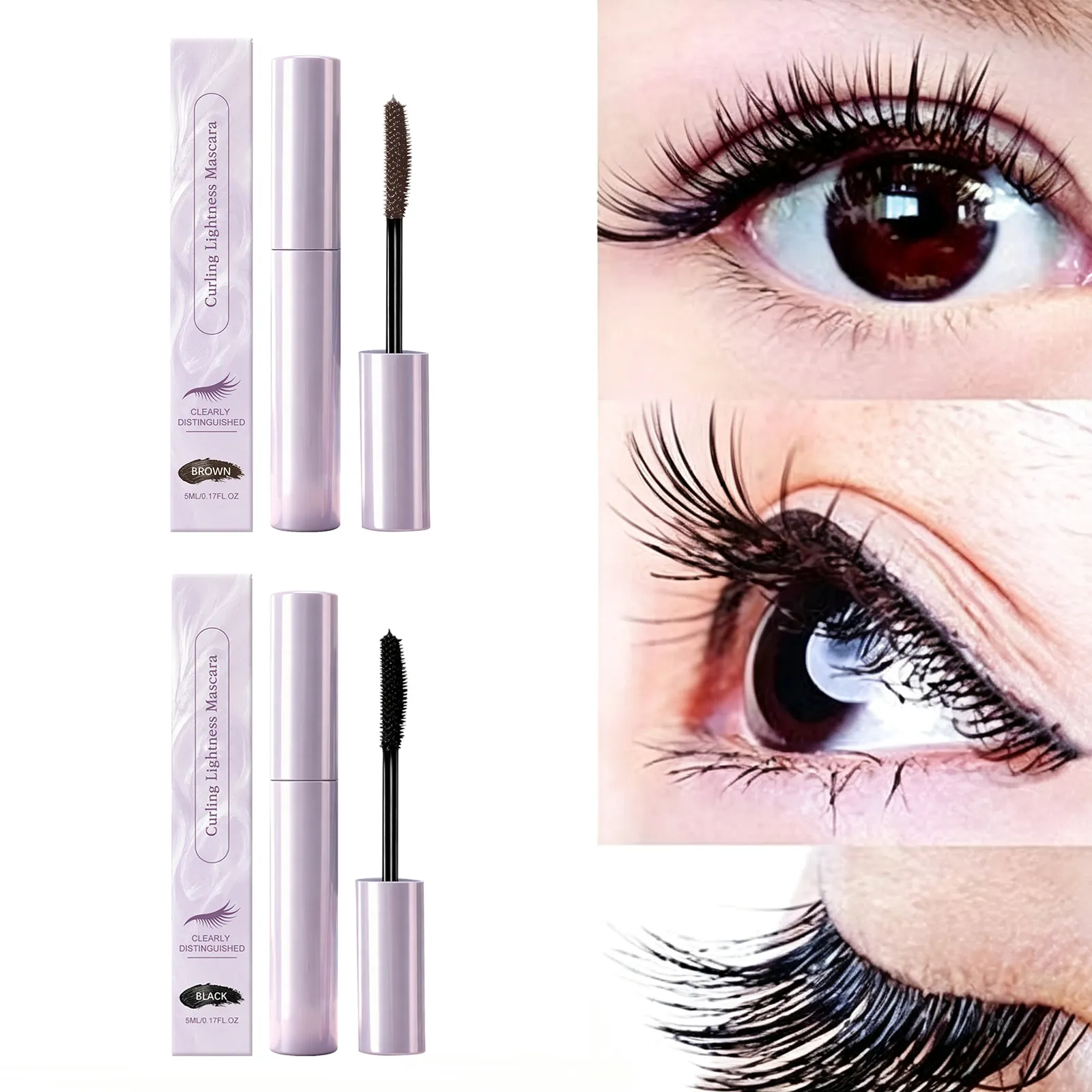 Crema mascara incurvante Mascara allungante 3D Stereo impermeabile e resistente al sudore Mascara allungante marrone nero ad asciugatura rapida Trucco occhi — image 1