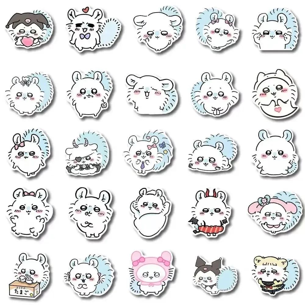 jiyi 54pcs Stickers ちいかわFlying Squirrel モモンガ Cute Cartoon Super Cute Momoka Desktop Mobile Phone Notebook Waterproof Sticker — image 3