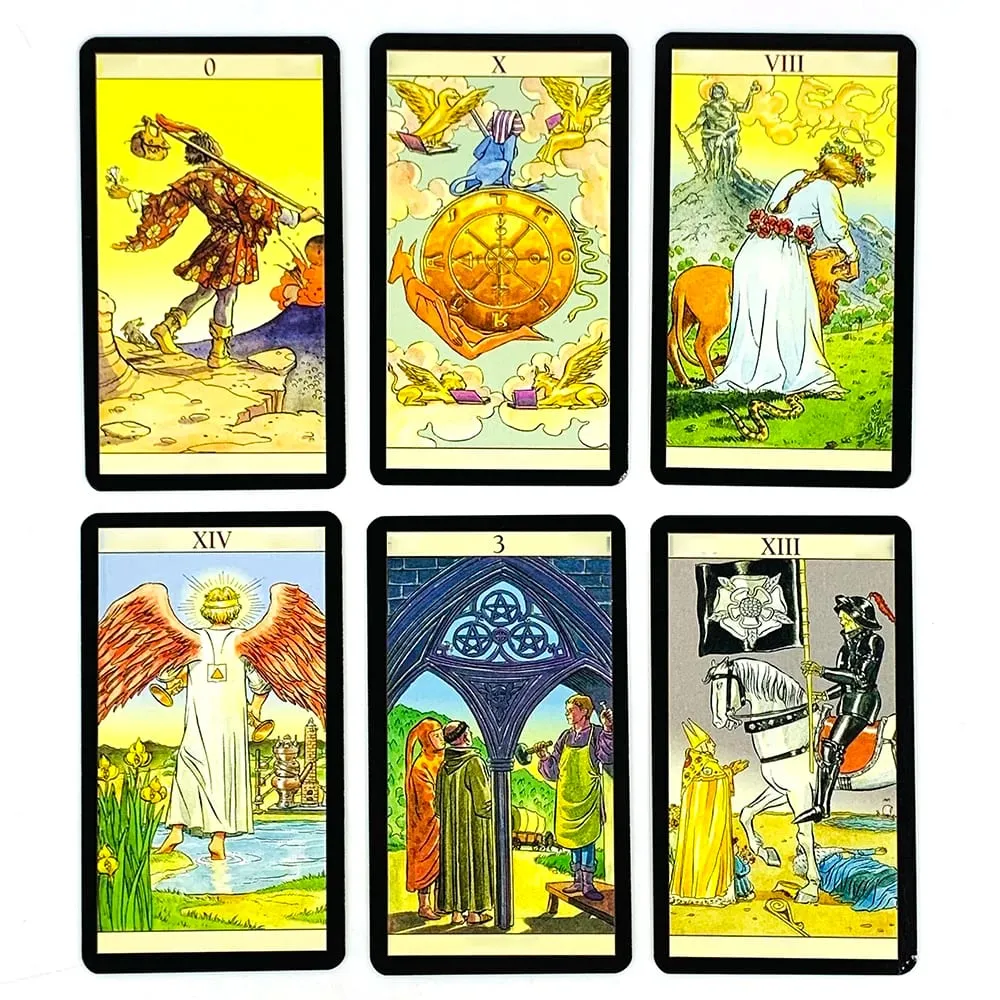 Kotak Logam Dek Kad Tarot Edisi Berlapis Emas Dengan Buku Panduan Kertas untuk Pemula Permainan Papan Ramalan Klasik Permainan Kad — image 4