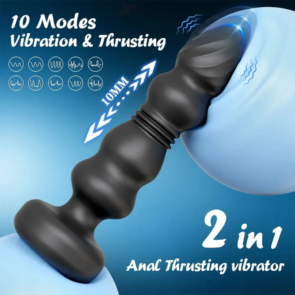 Stießen Anal Plug Vibrator Anal Perlen Männlichen Prostata-massagegerät Teleskop Vibrierender Butt Plug Stimulator Sex Spielzeug für Frauen Männer — image 2