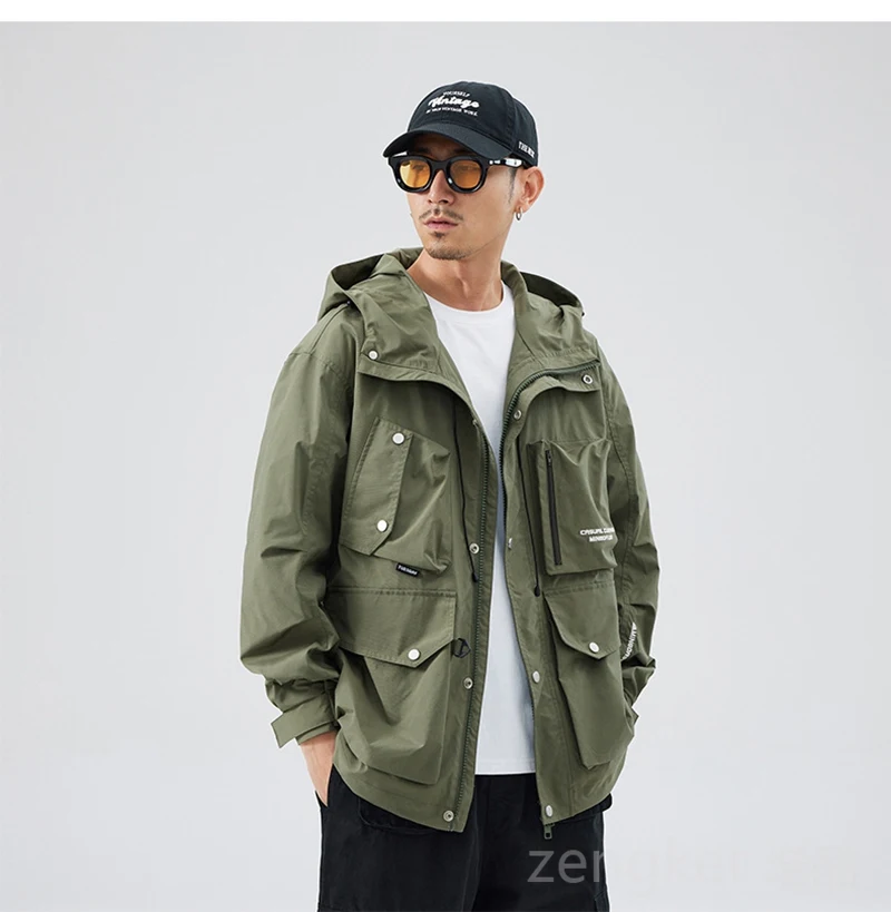 Spring Autumn Large size jacket black Coat Men's Plus size Windproof Man Windbreaker Pocket Jacket 170kg 12xl 11XL — image 5