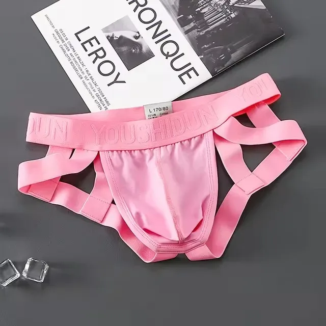 Men Sexy Underwear Jockstrap Thongs Cotton Briefs Dew Buttocks Underpants Bondage Panties Open Butt Male Lingerie G-String Thong — image 12