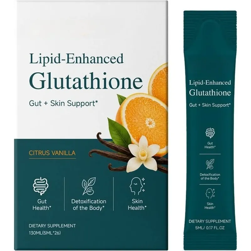 Balíčky tekutého doplňku glutathionu s vylepšeným obsahem lipidů s citrusovou vanilkou podporují zdraví střev a zdraví pokožky 26 balení 130 ml