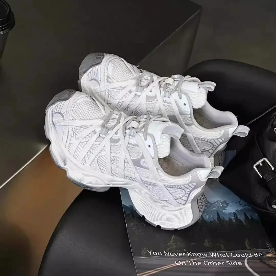 Frühling Sommer Neue Stil Männer Frauen Papa Schuhe Dicken Boden Netto Oberfläche Sport Schuhe Trendy Vielseitig Atmungsaktive Krawatte Schuhe — image 2