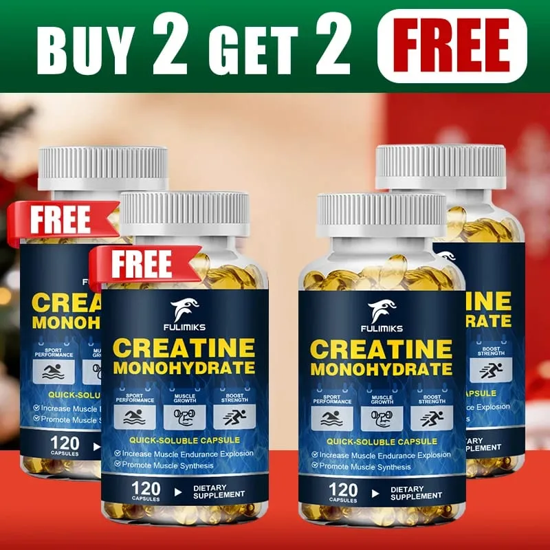 Buy 2 Get 2 Free! Premium Creatine Monohydrate Capsules Support Muscle Growth Strength Gains & Exercise Performance Men — image 2