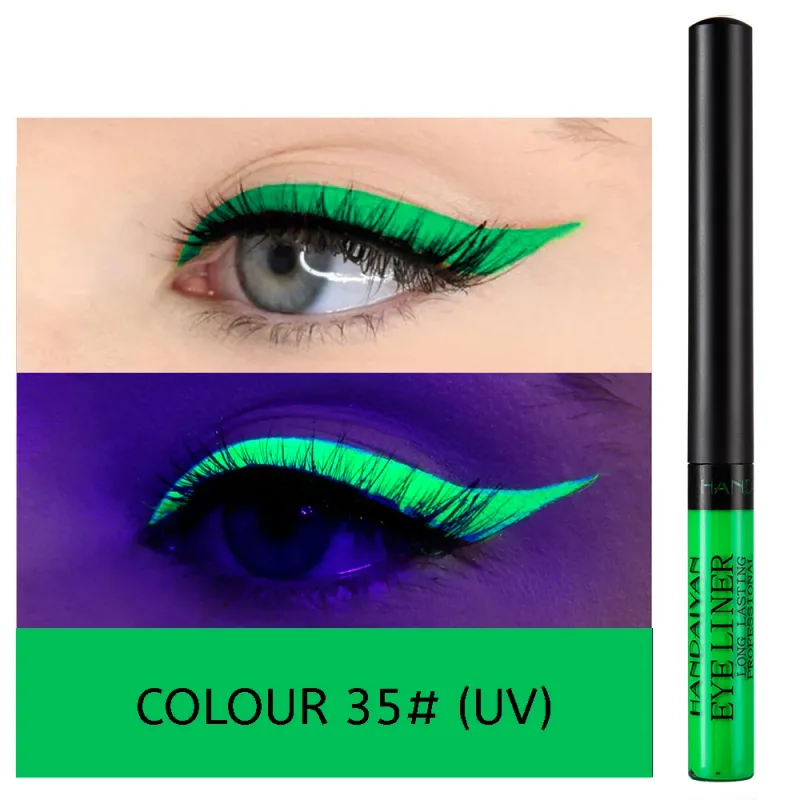 UV Light Neon Eyeliner Pen Eyes Makeup Red Waterproof Liquid Color Eye Liner Pencil Make Up Cosmetics Yellow Matte Purple Pen — image 25