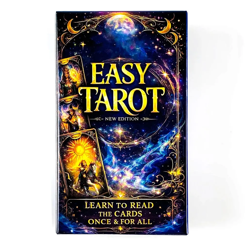 Easy Tarot Deck 78 cartes apprendre à lire Tarot cosmique ciel étoilé cartes pour débutant amical sorcière Divination jeu de société jeu de cartes