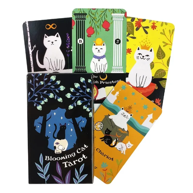 Kad Tarot Kucing Mekar Misteri Ramalan Oracle Card Board Permainan Kad Bermain Bahasa Inggeris