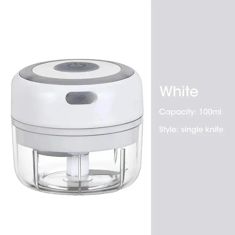 Penghancur Bawang Putih Elektrik Mini Tanpa Wayar 100ml/250ml Chopper Mudah Alih Pengecas USB Halia Cili Penghancur Sayuran Mesin Dapur — image 10