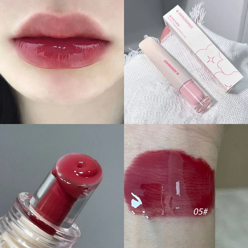 Kristall Gelee Lip Gloss Spiegel Wasser Flüssigkeit Lippenstift Feuchtigkeitsspendende Langlebig Sexy Lip Plumper Lip Tint Make-Up Koreanische Kosmetik