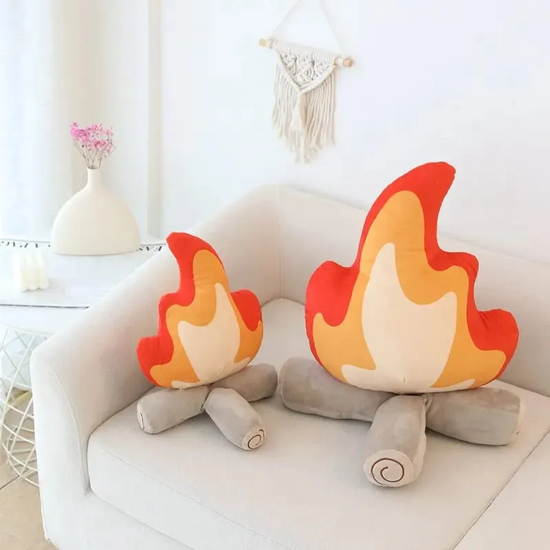 ZU 30/45 centimetri Creativo Peluche Cuscino Falò Farcito Giocattolo Divertente Complementi Arredo Casa Falò Cuscino Emulational Fuoco Bambola Morbida — image 7