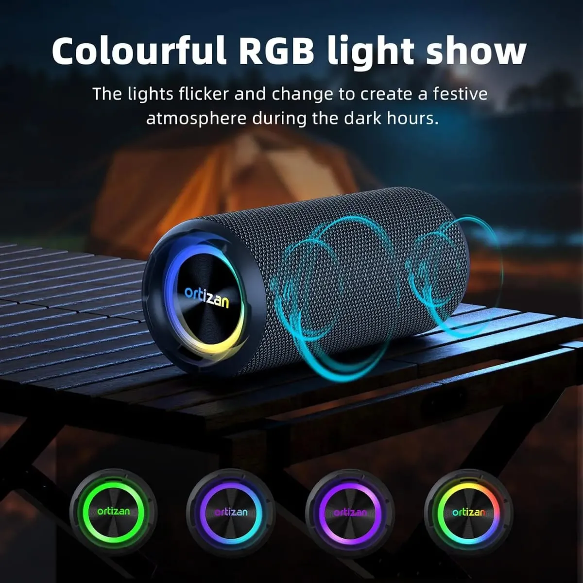 Pembesar Suara Bluetooth Ortizan 40W TWS Pembesar Suara Mudah Alih dengan Bunyi Stereo Bes Bluetooth 5.3 Wayarles USB Jenis C Bateri Luaran 6600mAh — image 6