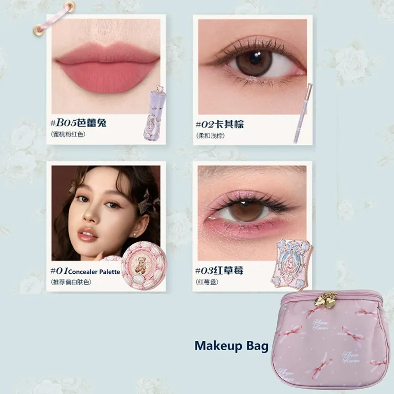 Flower knows makeup gift box shimmering eyeshadow palette cupid lip liner full coverage concealer all-in-one beauty kit — image 6
