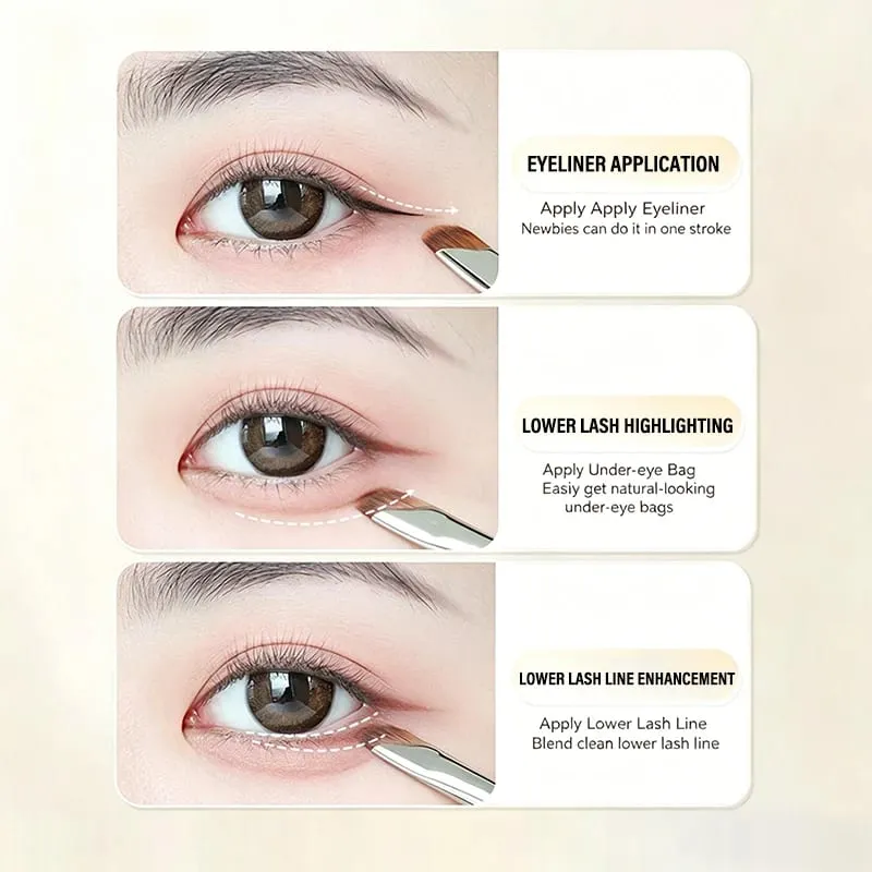 Pennello per eyeliner falce Pennello per lama per ombretto Pennello per dettagli Pennelli per sopracciglia diagonali Palpebra sottocutanea per dormire Strumenti per il trucco del baco da seta — image 5