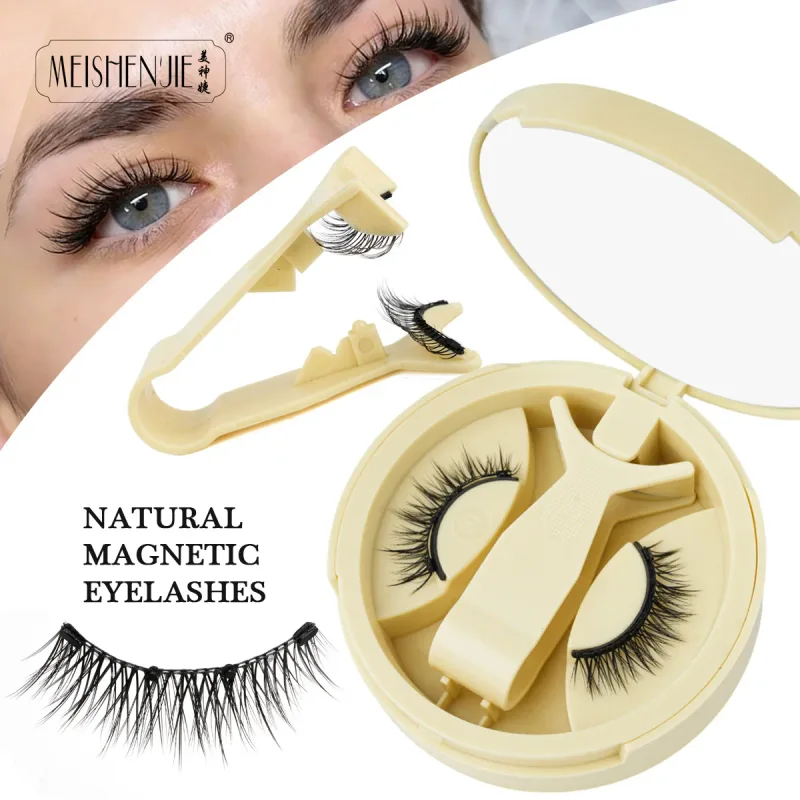 1/3 คู่ Magnetic Eye Lashes ขนตาทำด้วยมือ Soft Reusable Magnetic Lashes ดูธรรมชาติ 3D False Lashes แต่งหน้าแหนบชุด — image 21