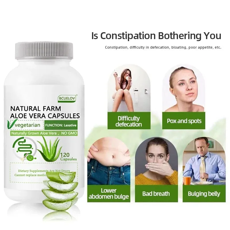 Natural Farm Aloe Vera Capsules - Relieve Body Constipation Help Balance Stomach Acid Support Gastrointestinal Comfort — image 4