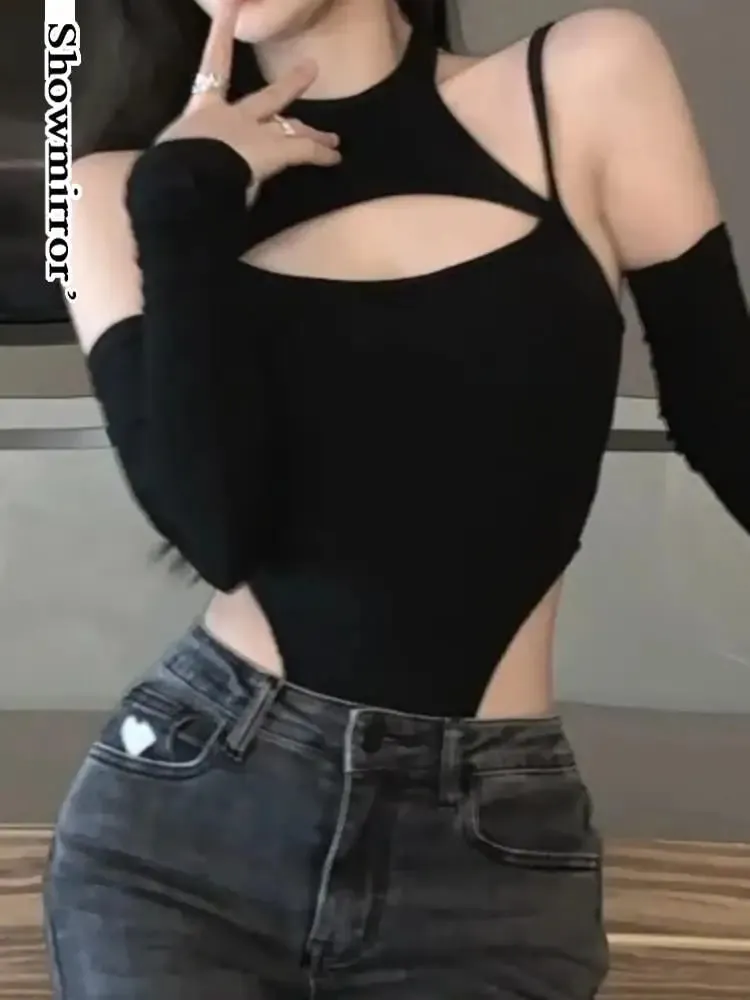 Gothic Harajuku Bodysuit Women Y2K Clothes Sexy Camisole Backless Hollow Out Bodysuits Top Summer Beach Shirt Body Tops Jumpsuit — image 2