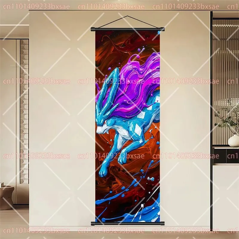 Peinture en rouleau HD de dessin animé Pokémon, Eevee, Pikachu, Suicune, Charizard, Mewtwo, décoration murale de fond, affiche, cadeau pour enfants — image 8