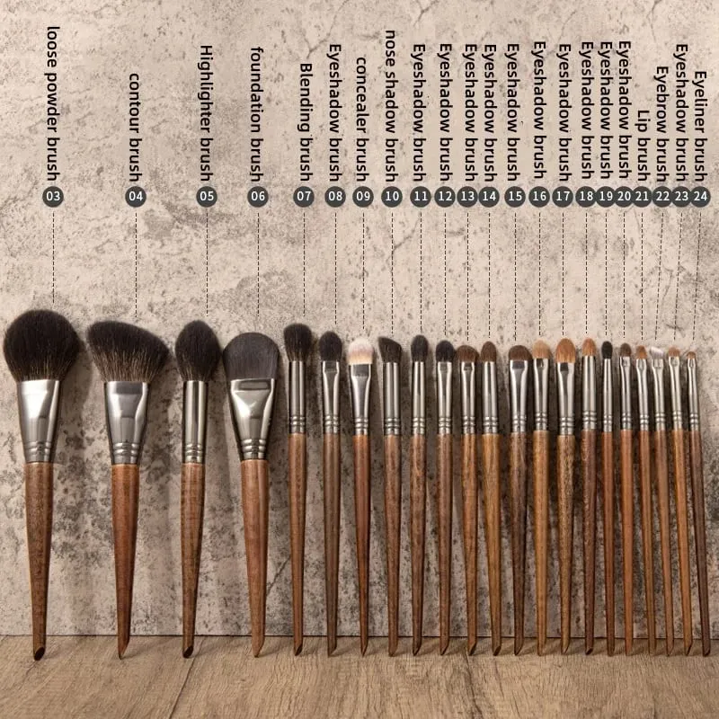 22-teiliges Make-up-Pinsel-Set aus Ziegenhaar: Lidschattenpinsel, Foundation-Puderpinsel, Konturen-Rougepinsel, kosmetische Make-up-Tools — image 4