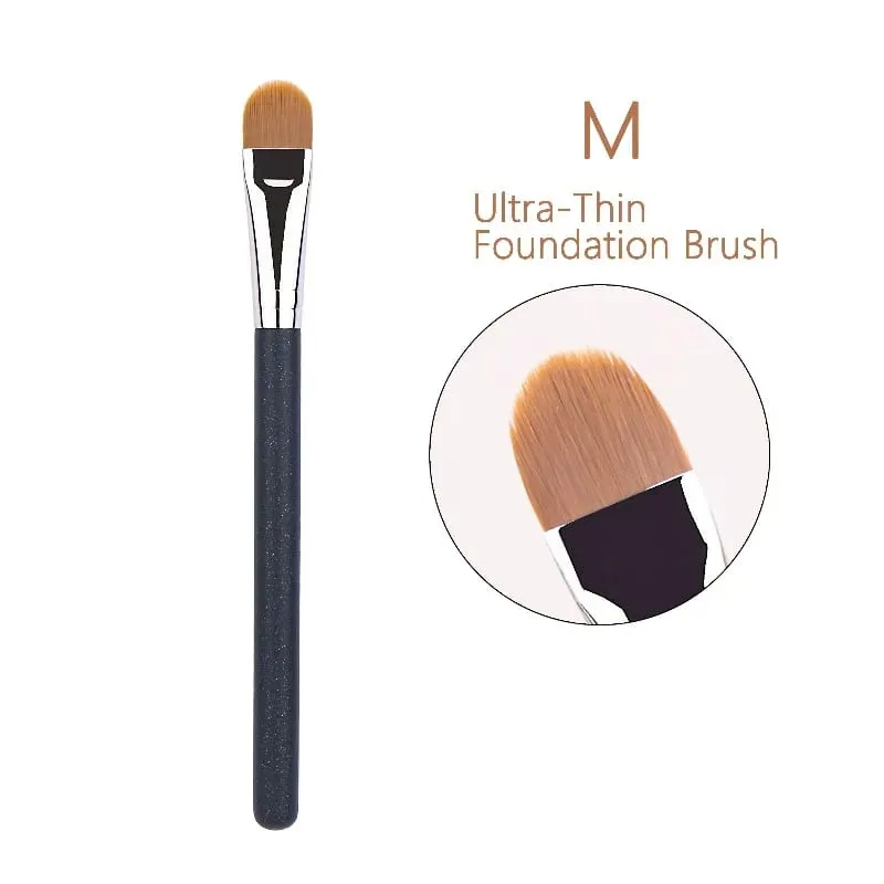 4 Jenis Ukuran Kuas Makeup Concealer Foundation Ultra-tipis Yang Ditingkatkan Alat Rias Concealer Krim Foundation Cair Profesional — image 10