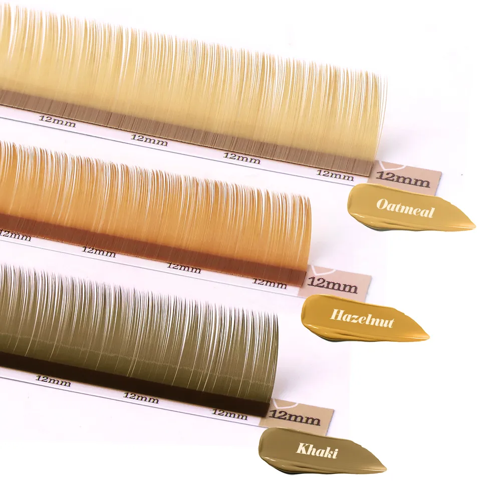 Pro 20 Rows Brown Collection Individuální prodloužení řas Russian Volume Lashes MIX7-15 Soft Mink Hnědé řasy Makeup — image 5