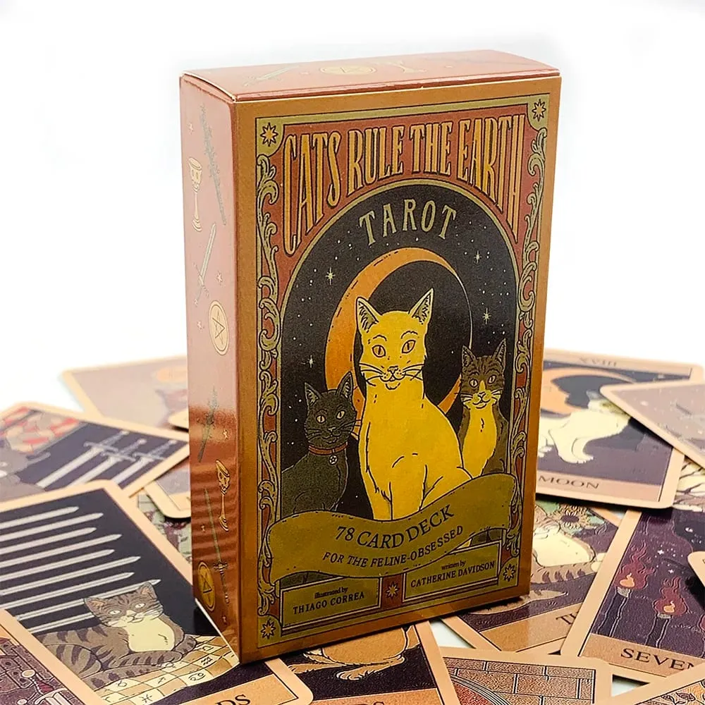 Tarocchi Cats Rule Earth 78 carte Oracle Deck uniche per gli amanti dei gatti e gli appassionati di tarocchi perfette per la divinazione e come regalo Givi — image 1