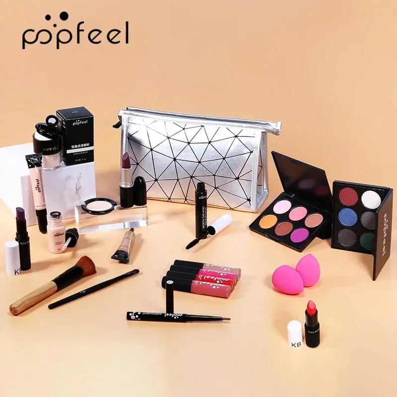 Kit de maquiagem profissional para meninas, sombra, creme, corretivo, blush, brilho labial, batom, pincel de maquiagem feminino, conjunto de maquiagem — image 6