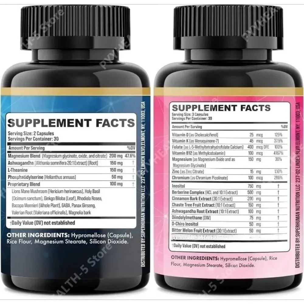 Kortizol ve Miyo-İnositol Takviyesi Paketi Yatıştırıcı ve Pürüzsüzleştirici Paket 13'ü 1 arada Kortizol Dengesi Magnezyum Ashwagandha L-Theanine — image 4