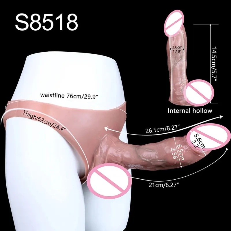 Duże, puste spodnie silikonowe typu Dildo Premium, nadające się do noszenia, hiperrealistyczne, wkładane nakładki na penisa, intymne zabawki do noszenia dla dorosłych — image 18