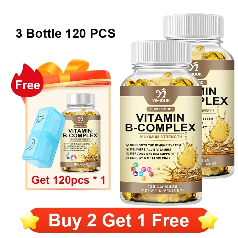 Kapsul Vitamin B-Kompleks dengan Vitamin B12 & Biotin Menyokong Tulang Saraf Metabolisme Kesihatan Otak & Jantung Tenaga Imun — image 12