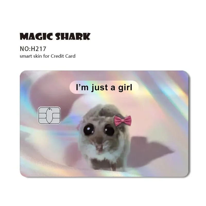 2026 New Cute Holographic Mouse Cat No Fade Laser Reflective Front Skin Cover Skin Sticker for Credit Card Debit Bank Card — image 15