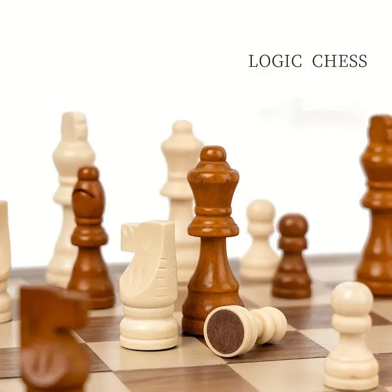 Jeux d'échecs en bois, jeu d'échecs et de dames pliants, jeux de Table portables, 2 reines supplémentaires, jeu d'échecs pour débutants pour adultes