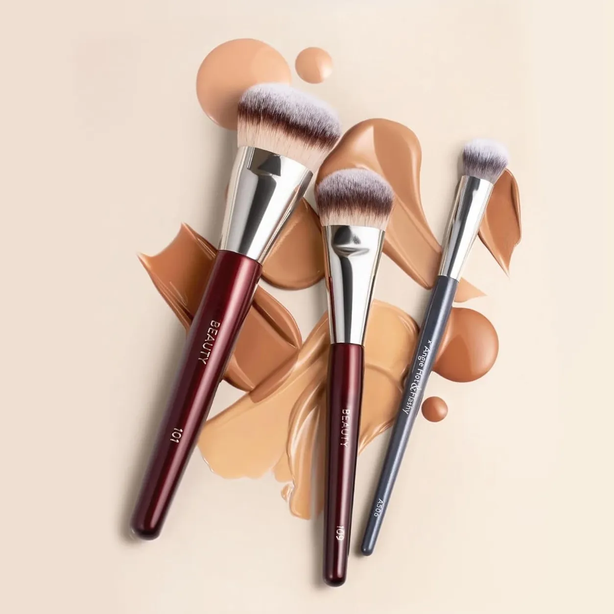 Berus Wajah Tanpa Cacat Set Berus Makeup Set A506 109 101 Concealer Contoured Foundation Mini Berus Foundation Kit Essential — image 6