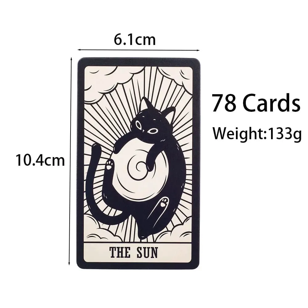 Mèo Con Bộ Bài Tarot 78 Chiếc Màu Đen Trắng Dễ Thương Dành Cho Người Mới Bắt Đầu Phiên Bản Bí Ẩn Board Game Vui Vẻ Bói Bộ — image 6