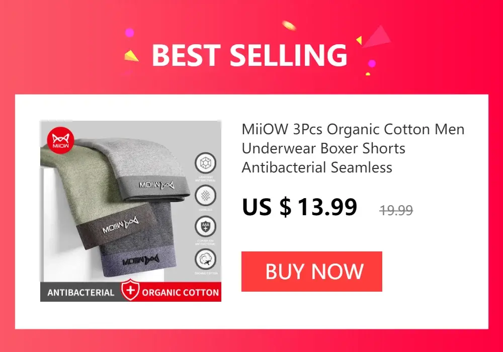 MiiOW 4Pcs Man Underwear Boxers Men's Panties Breathable Polyester Innerwear Sexy Men Underpants Boxershorts Antibacterial — image 20