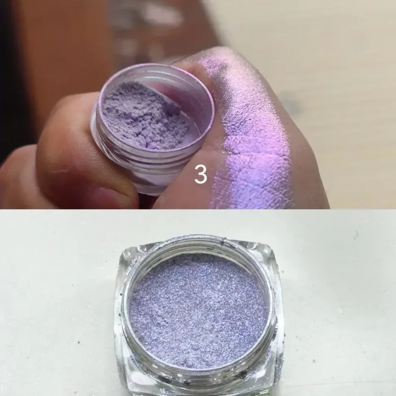Ombretto glitterato in polvere a lunga durata Chrome Chameleon Ombretto olografico in polvere Pigmento Trucco per occhi per cosmetici da donna — image 13