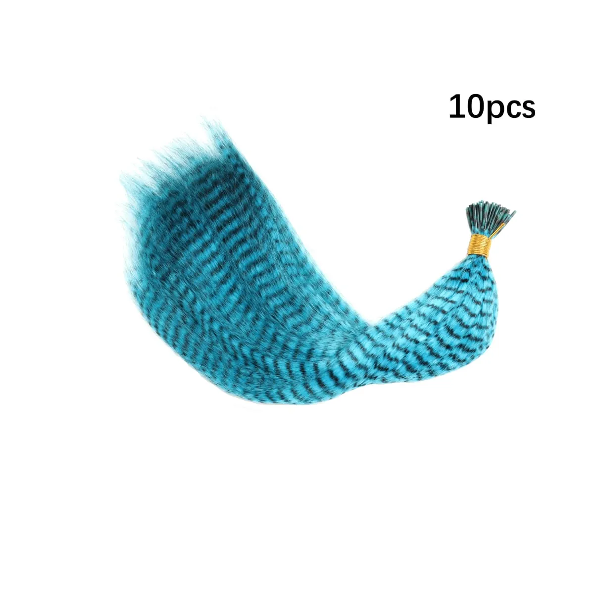 Colored Strands for Hair Feather Extension 10 Pieces I Tip Synthetic Hairpiece Fake Hair Zebra Line Feather Hair Extensions — image 13